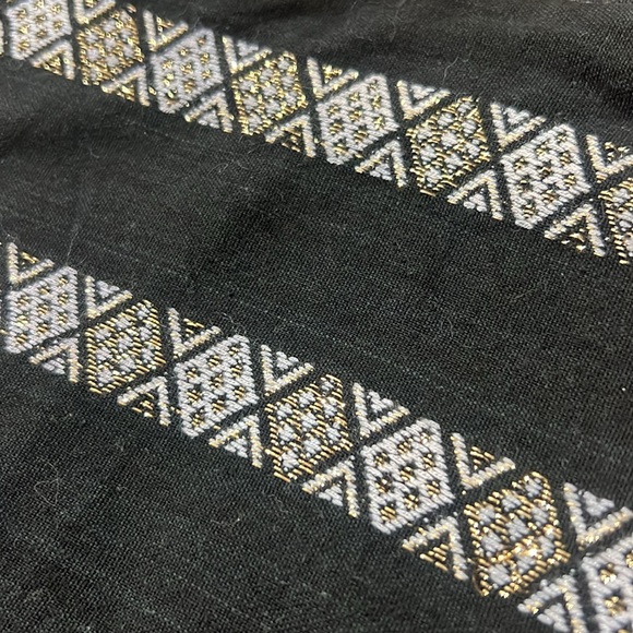 Artisan black tote with Greek traditional fabric - Picture 3 of 9